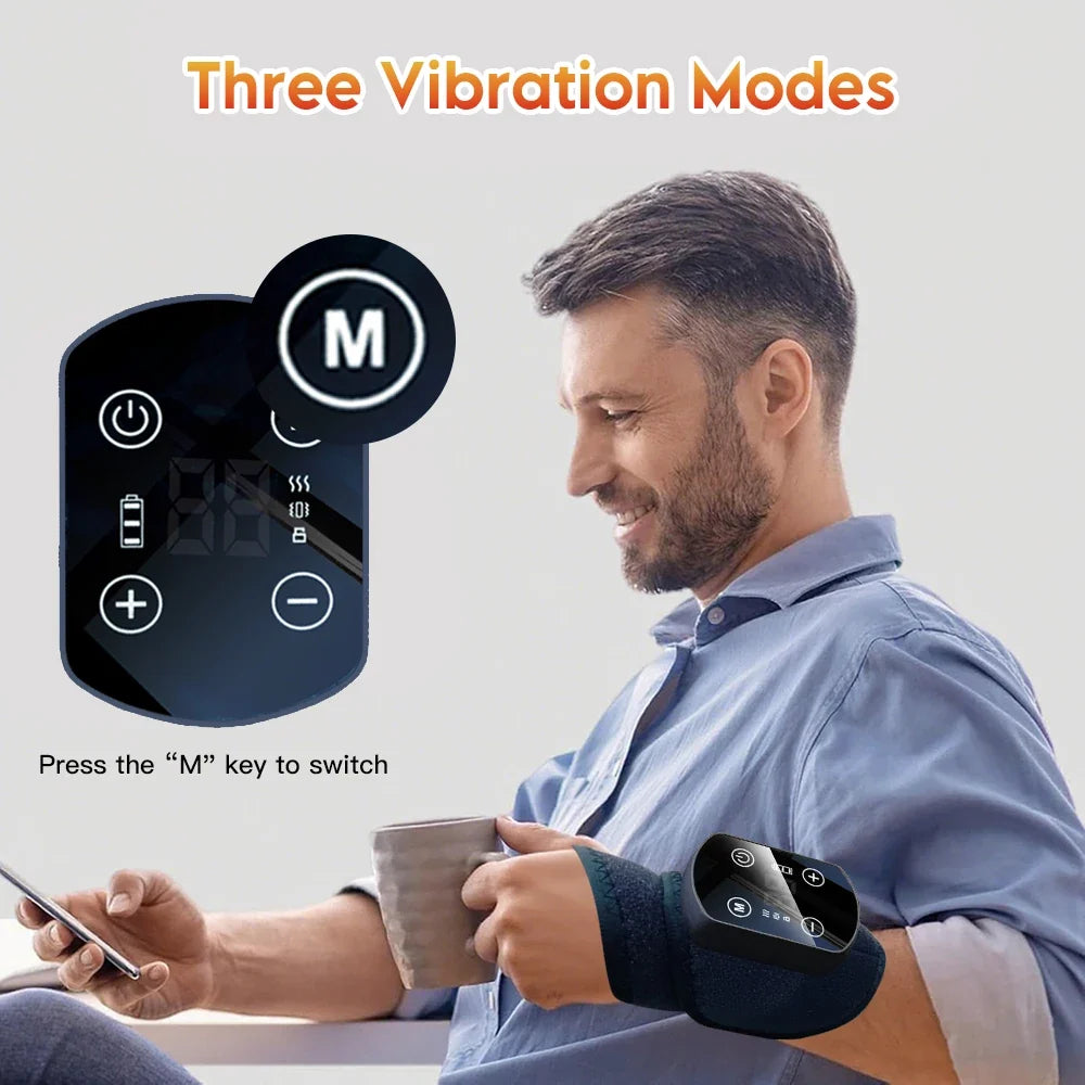 Cordless Heated Wrist Brace with Vibration, Adjustable Fit & 5 Heat Settings