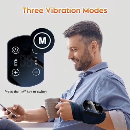 Cordless Heated Wrist Brace with Vibration, Adjustable Fit & 5 Heat Settings