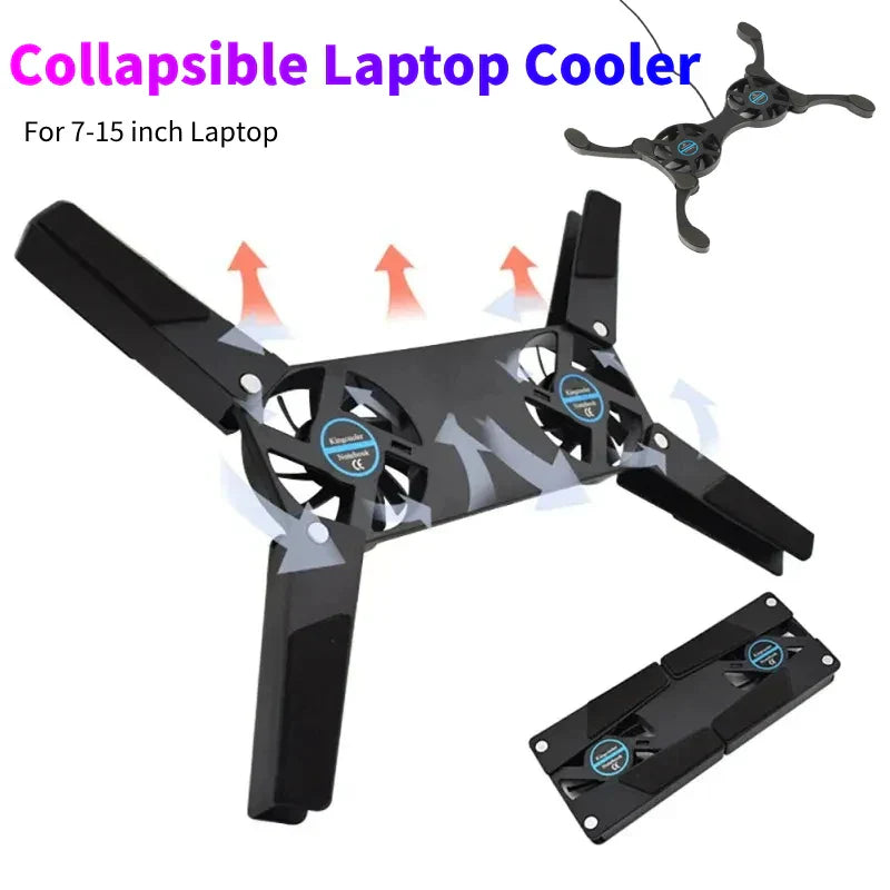 Portable Laptop Cooling Stand with Dual 60mm Fans