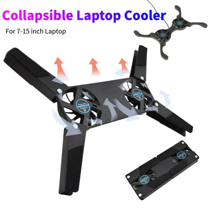 Portable Laptop Cooling Stand with Dual 60mm Fans