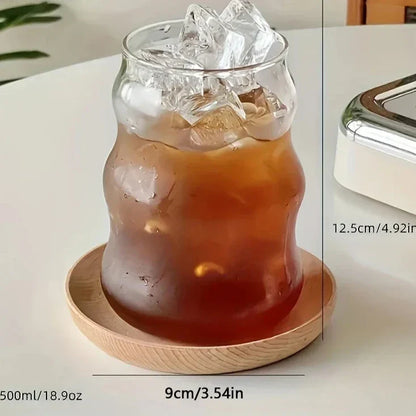 4-Piece Glass Tumbler Set - Ribbed Design, Heat-Resistant