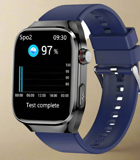 Health Smartwatch with Blood Sugar, Uric Acid, ECG+PPG, and Bluetooth Call
