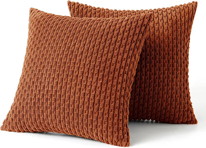Boho Striped Corduroy Cushion Cover – Decorative Pillowcase for Sofa or Bed