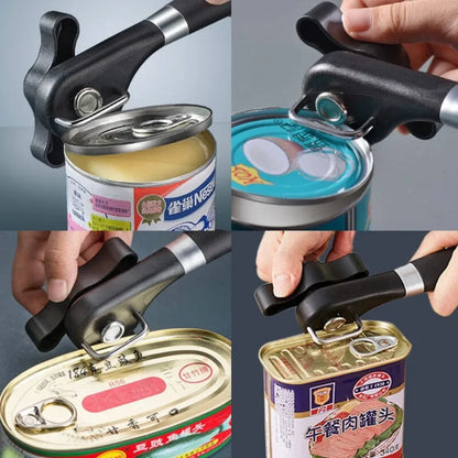 Side-Cutting Can Opener - Safe, Rust-Free & Ergonomic for Kitchen & Outdoor
