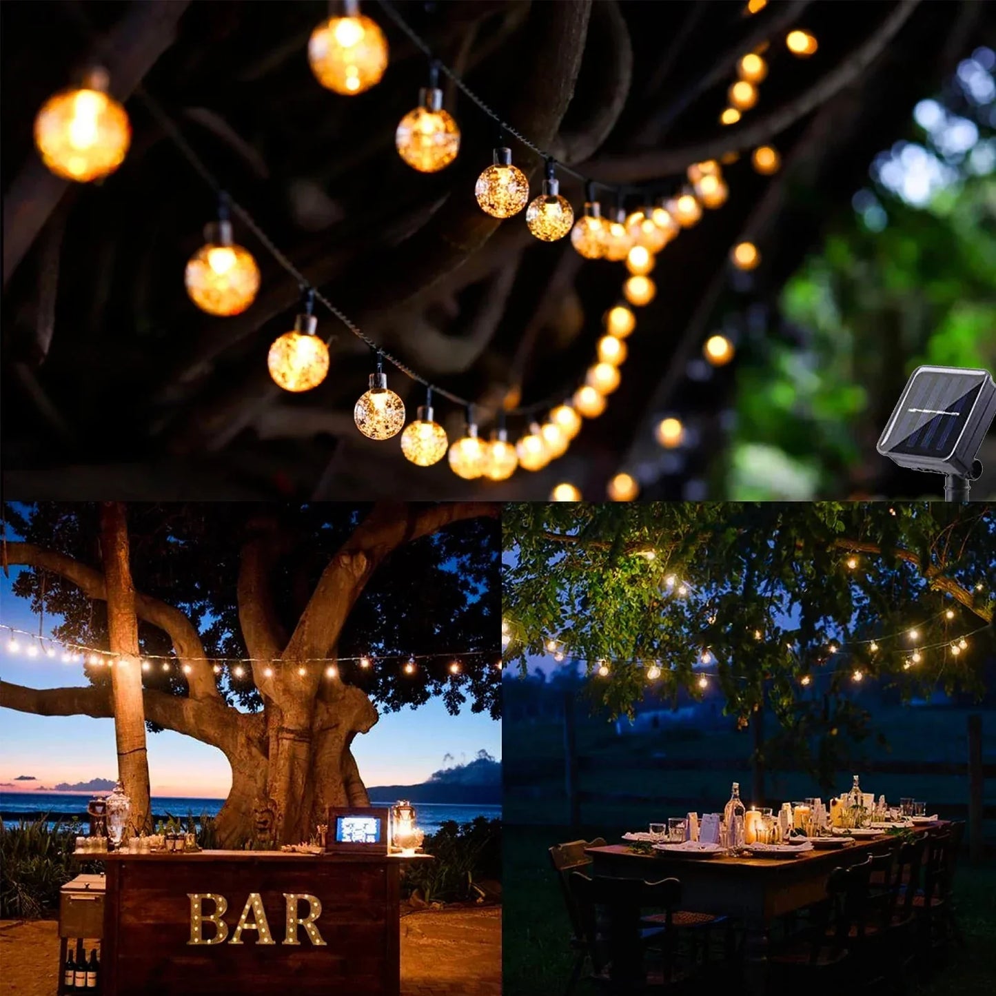 30ft Solar Fairy Lights for Garden and Patio Decoration
