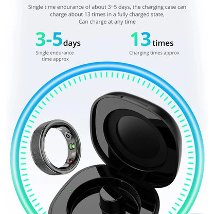 Health Monitoring Smart Ring with Charging Dock | Sleep & Heart Tracker | 5ATM Waterproof | Multiple Sports Modes