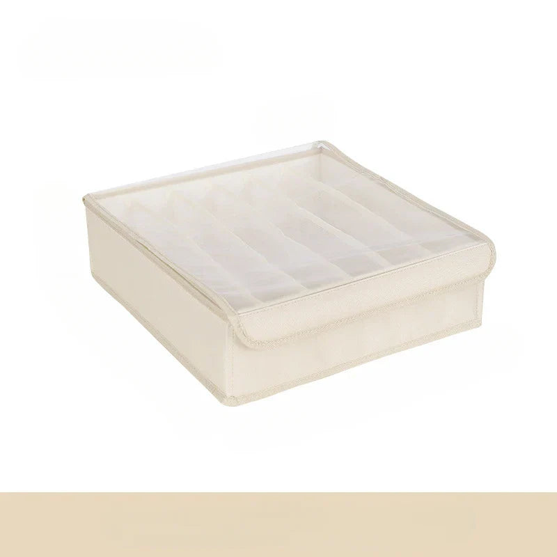 Underwear Storage Box with Clear Lid | Washable and Collapsible