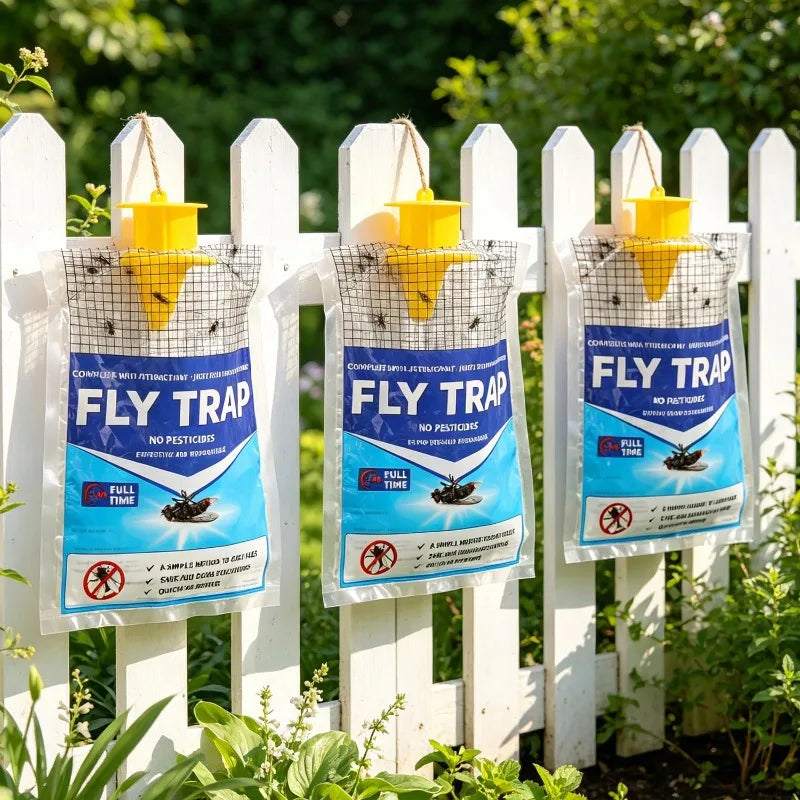 Eco-Friendly Hanging Fly Catcher with Quick-Activating Bait