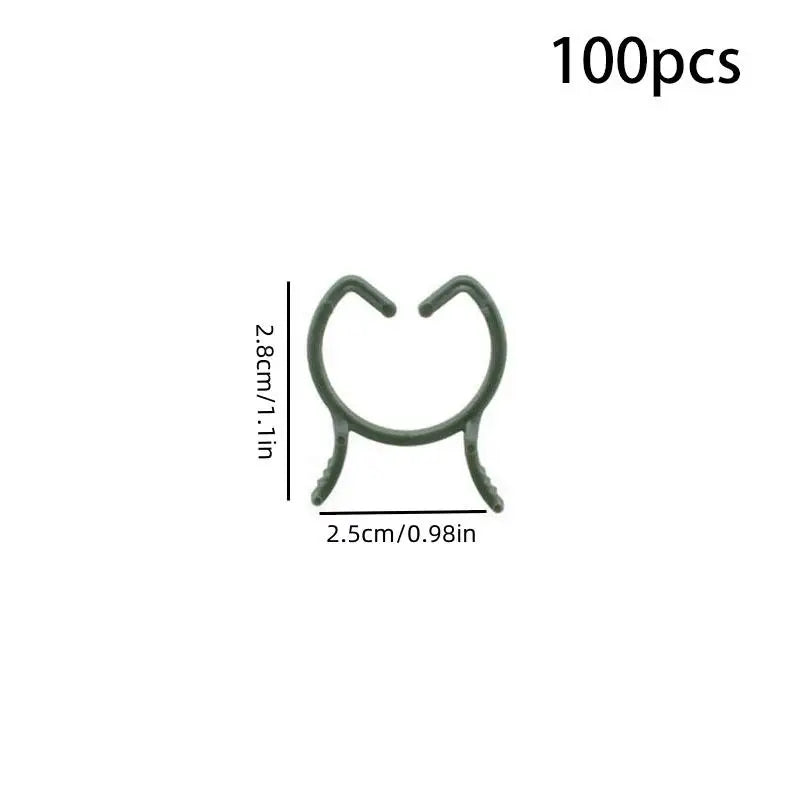 Garden Plant Clips Set with 100/200 Pieces | 3 Sizes | Green Holders