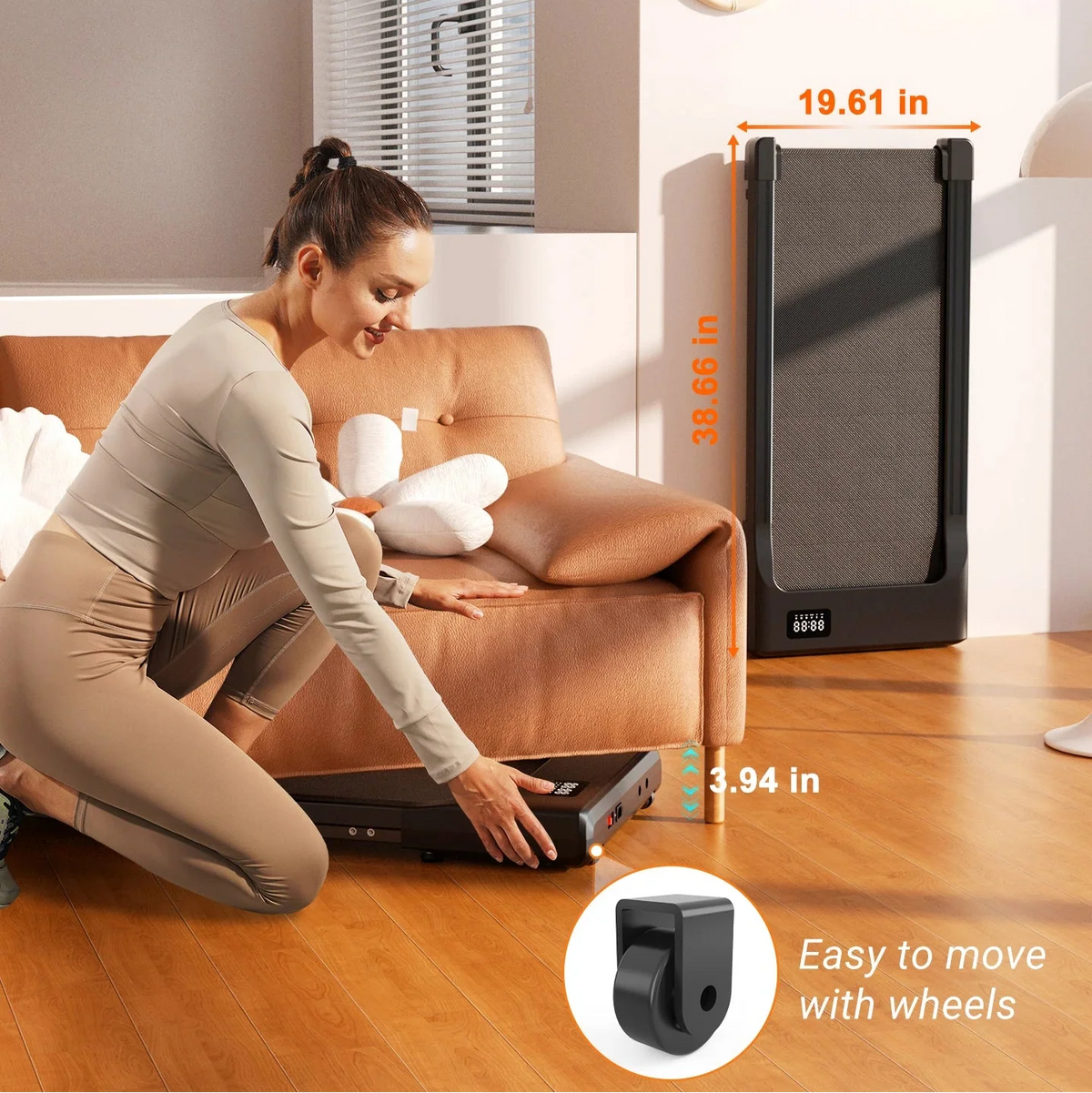 Slim Under Desk Treadmill with 2.5HP Motor | 265 lb Capacity, LED Display, Remote, 2.5 MPH