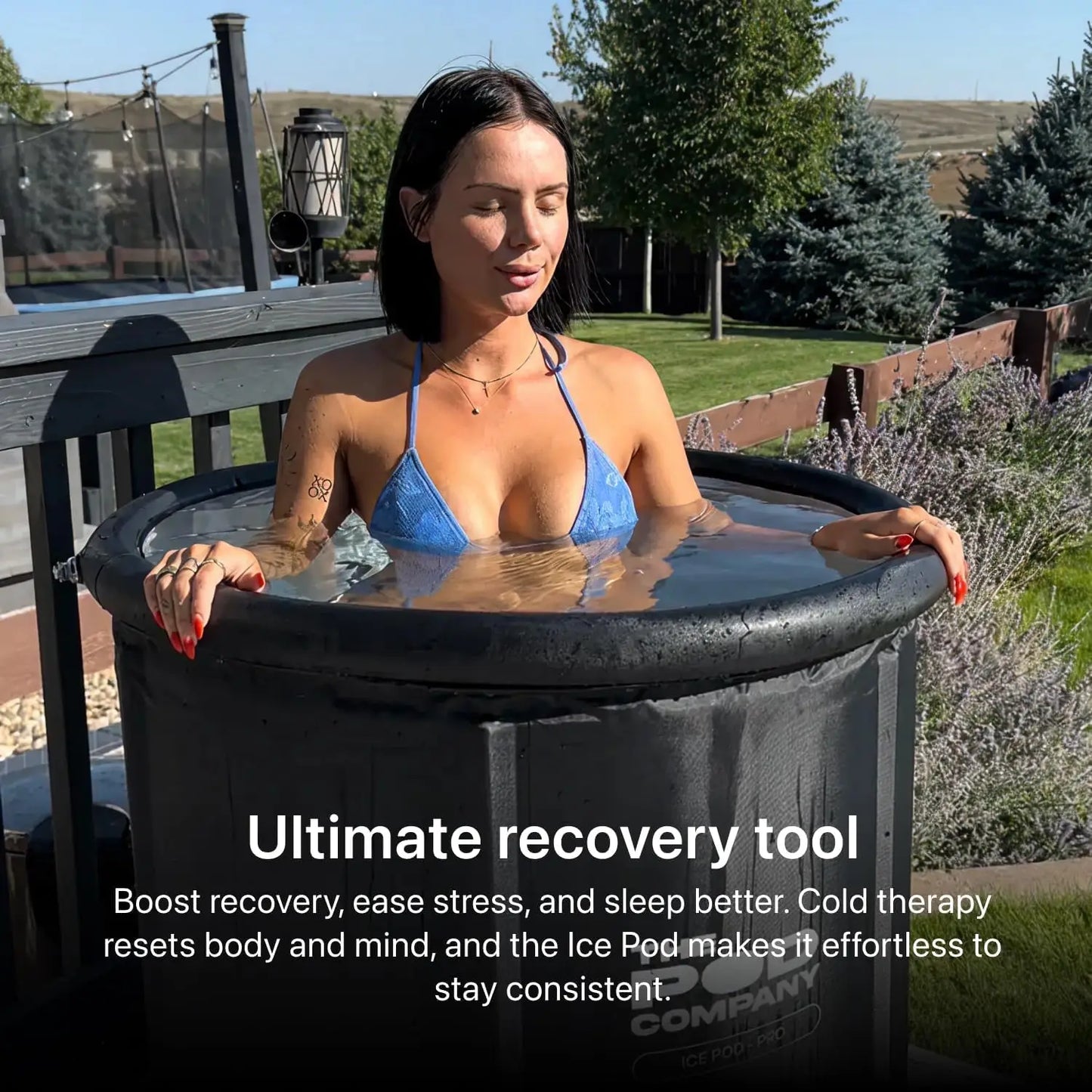 Inflatable Cold Plunge Tub for Adults – 84-Gallon Portable Ice Bath with Lid & Drain