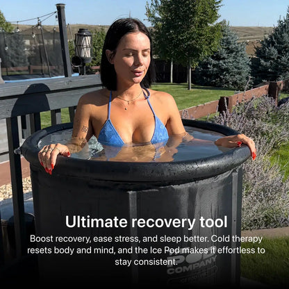 Inflatable Cold Plunge Tub for Adults – 84-Gallon Portable Ice Bath with Lid & Drain