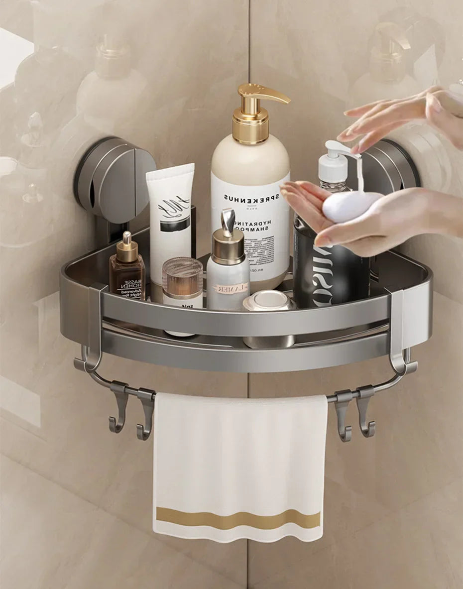 Suction Cup Bath Shelf for Drilling-Free Installation – AquaGrip Style