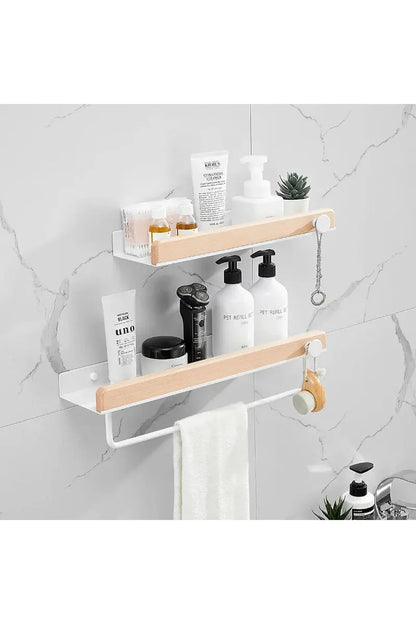 Wooden Wall Shelf with Accent Design