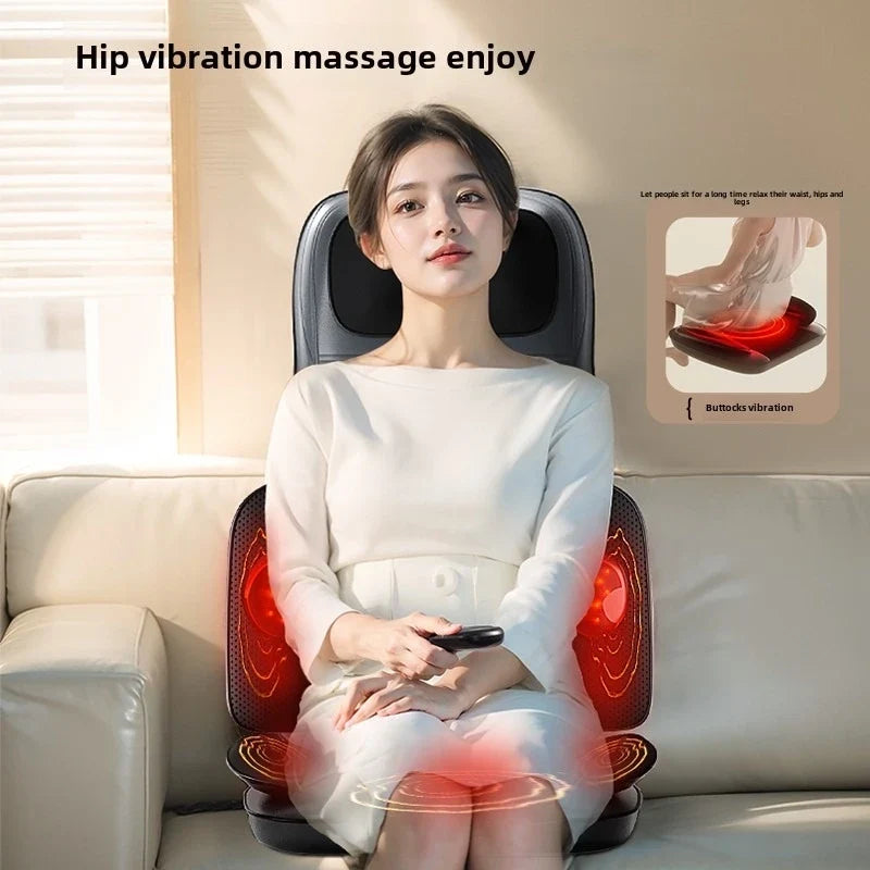 Heat-Enhanced Massage Cushion – Full Body Vibration for Office & Car