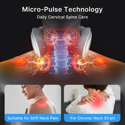 Wireless Neck Massager with Heat – 6 Modes, 15 Intensities, Auto Shut-Off