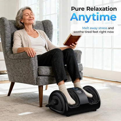 Shiatsu Leg and Foot Massager with Heat – Kneading, Vibration, and Washable Covers