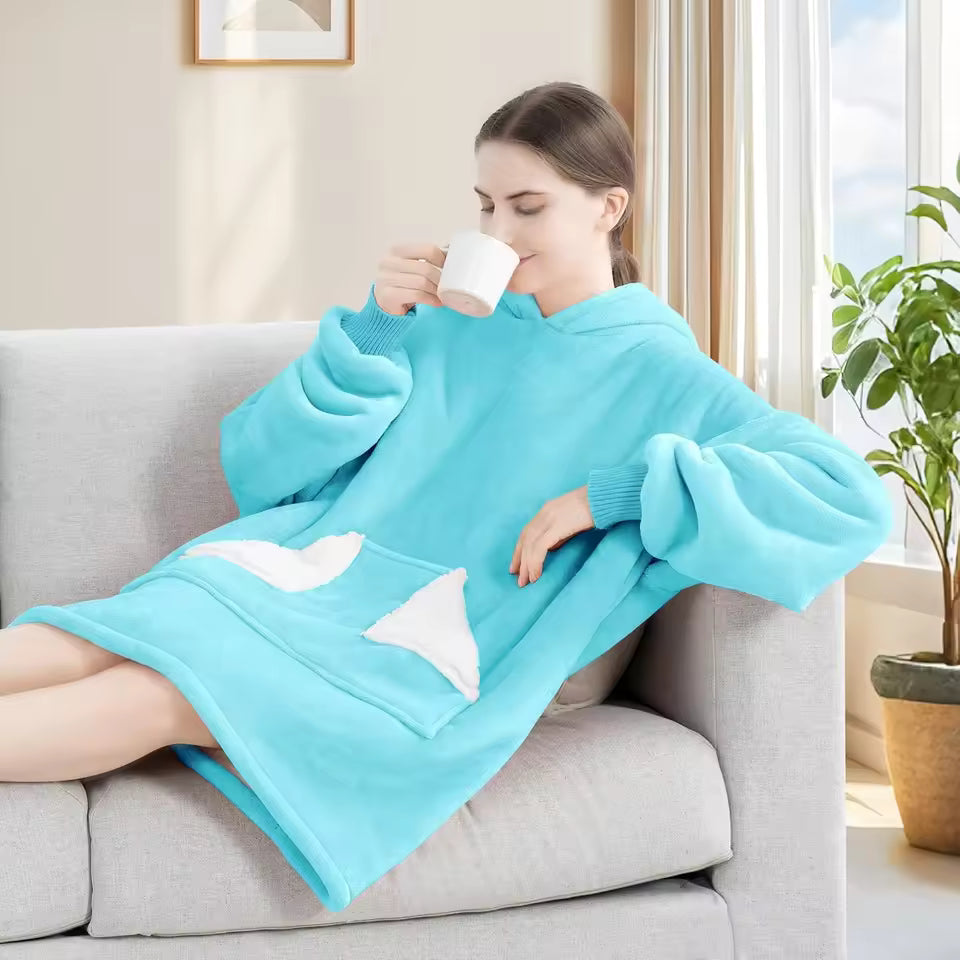 CozyWear Blanket Hoodie – Plush Oversized Fleece Sweatshirt