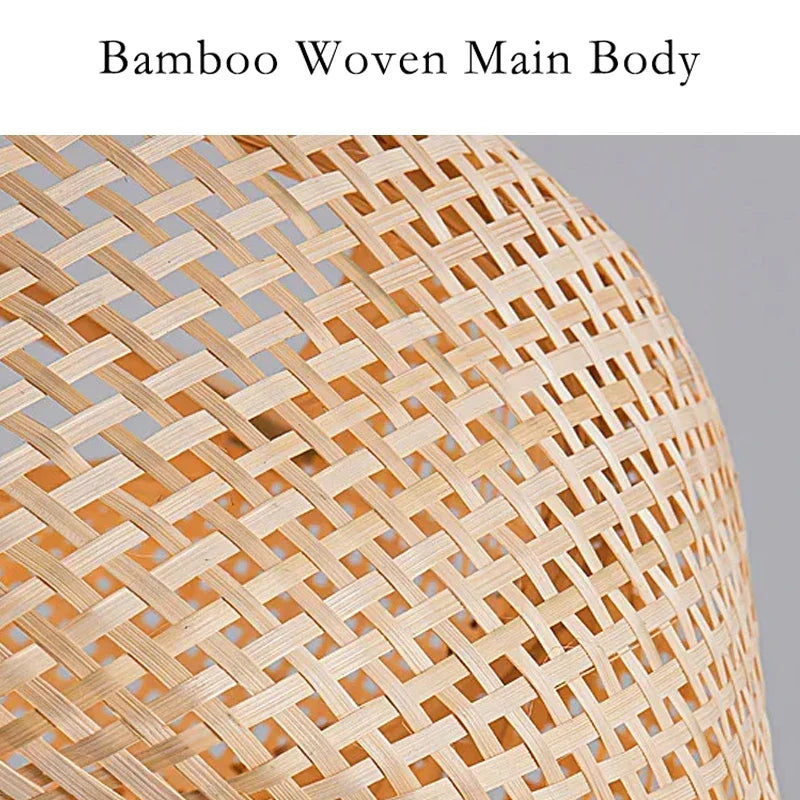 Handcrafted Bamboo Pendant Light - 30cm Modern Design for Rustic Style