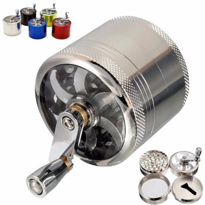 Herb Grinder with Aluminum Body | Diamond-Cut Teeth | 4-Piece with Screen
