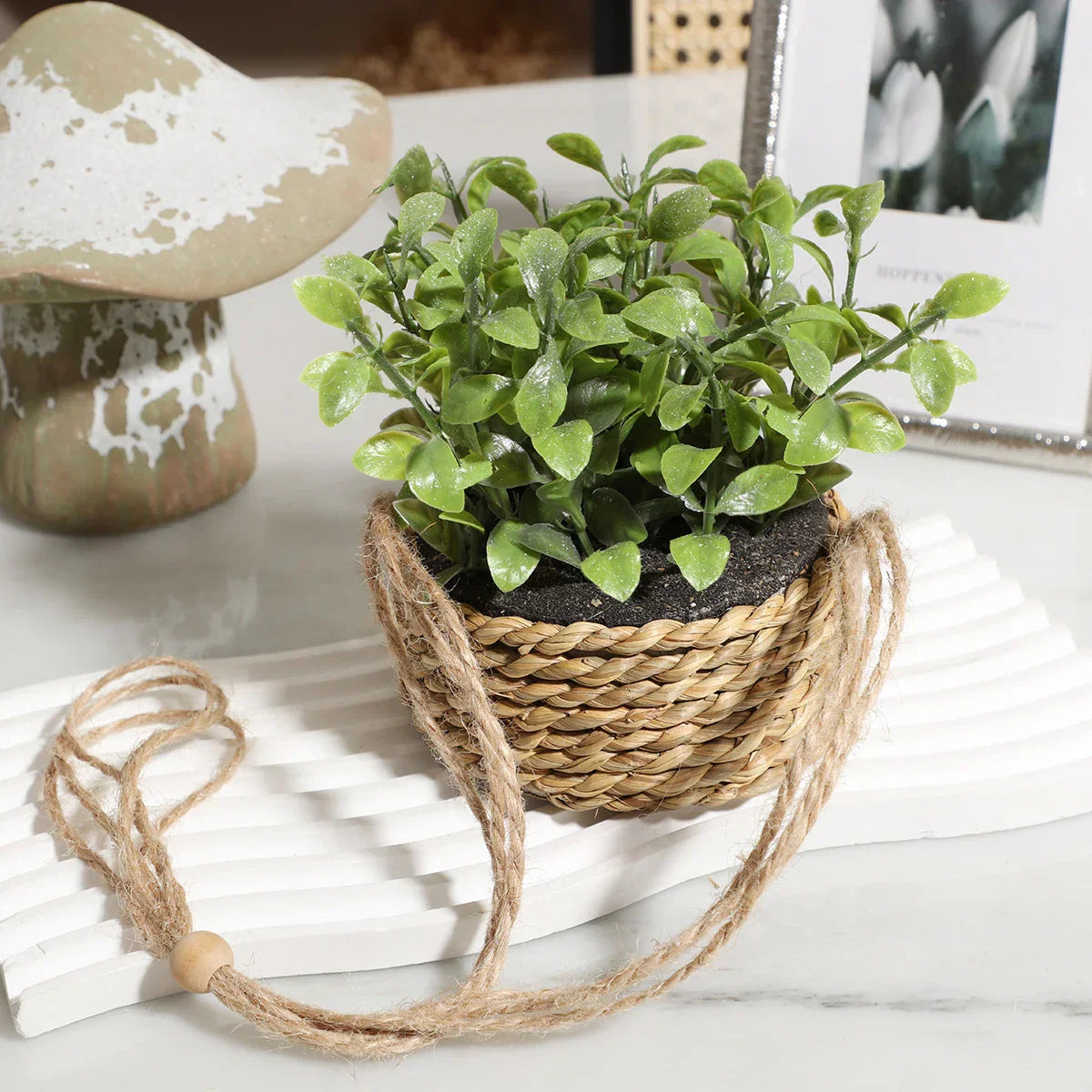 Artificial Eucalyptus and Rosemary Plant | 40 cm | Potted | Realistic Indoor PE Plastic Decoration | Low Maintenance