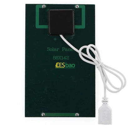 Compact Solar Panel - USB 5V, Weatherproof, Lightweight for Outdoor, Travel & Emergencies