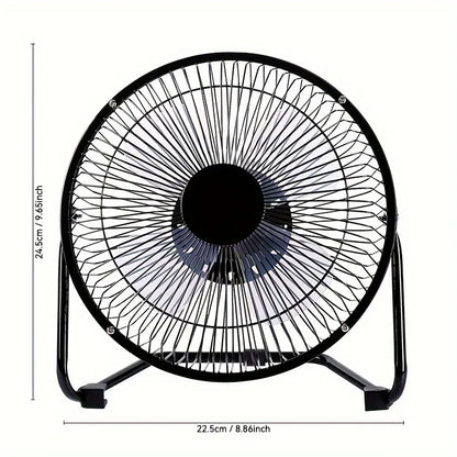 Portable USB Electric Fan – Mini Desk Fan with 2 Speed Settings, 4 Blades, 360° Rotation, 4/6/8 Inch