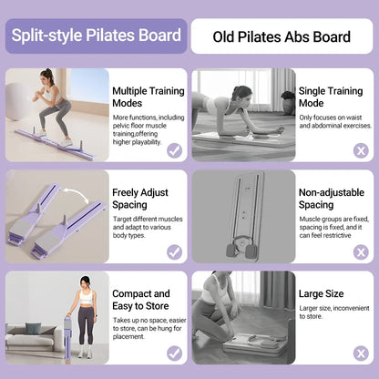 Core and Leg Workout Board with Resistance Bands, Knee Pads & Silent Rollers - 3-in-1 Ab Machine and Ski Trainer