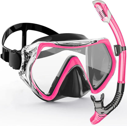 Snorkeling Set with 180° Panoramic View | Dry Snorkel Technology | Comfortable Silicone Mask