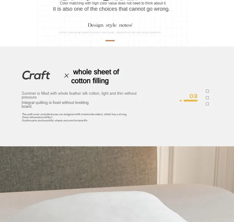 Lightweight Summer Quilt in Cotton-Polyester Blend – Washable, Skin-Friendly Solid Colour