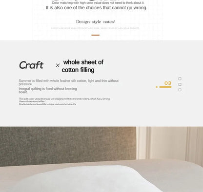 Lightweight Summer Quilt in Cotton-Polyester Blend – Washable, Skin-Friendly Solid Colour