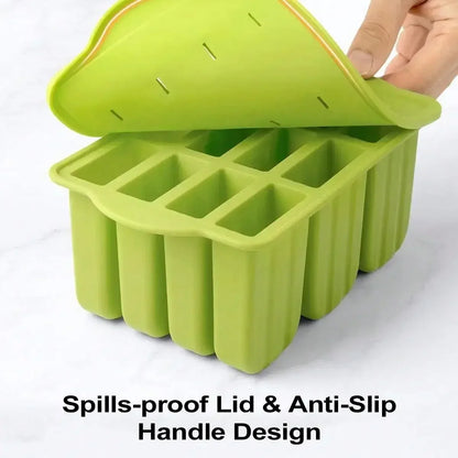 Silicone Ice Mold Set - BPA-Free & Reusable with Wooden Sticks for DIY Ice