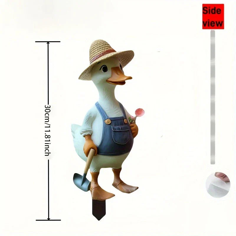 Garden Stake Duck | Playful Animal Figurine | Acrylic | For Lawn and Outdoor Decor