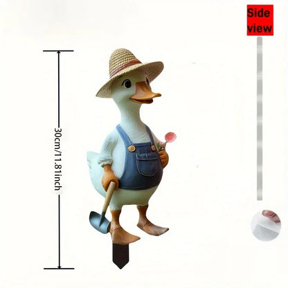 Garden Stake Duck | Playful Animal Figurine | Acrylic | For Lawn and Outdoor Decor