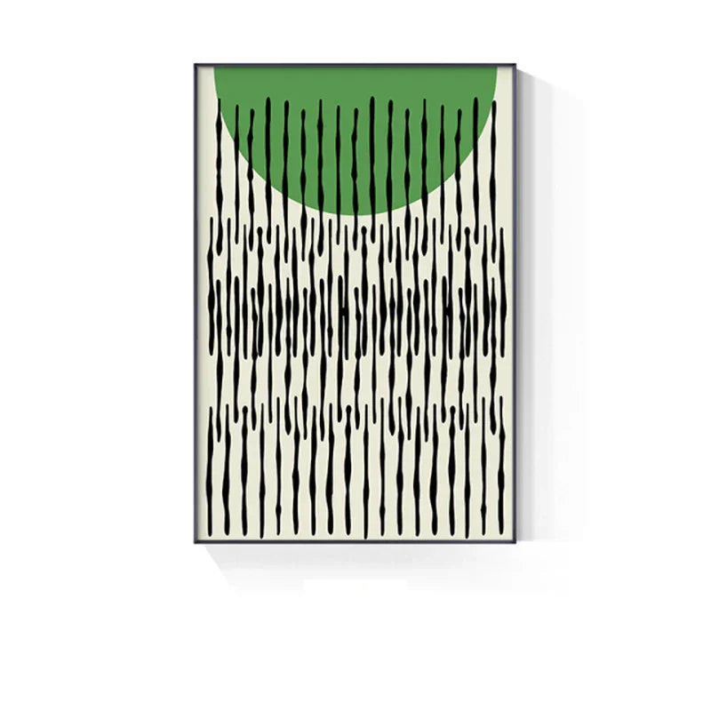 Modern Geometric Canvas Prints in Green Tones for Stylish Spaces