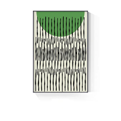 Modern Geometric Canvas Prints in Green Tones for Stylish Spaces