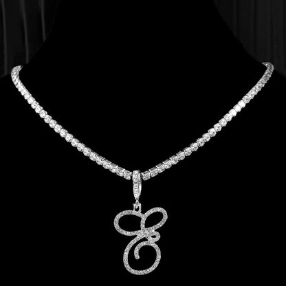 Elegant Initial Pendant Necklace in Silver