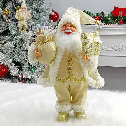 Christmas Figure MerryClaus | Santa Claus Sitting & Standing | 30 cm Decoration for Mantel, Table & Tree Ornaments