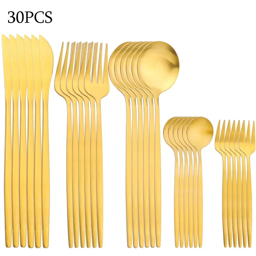 30-Piece Cutlery Set - Elegant Dining Utensils Collection