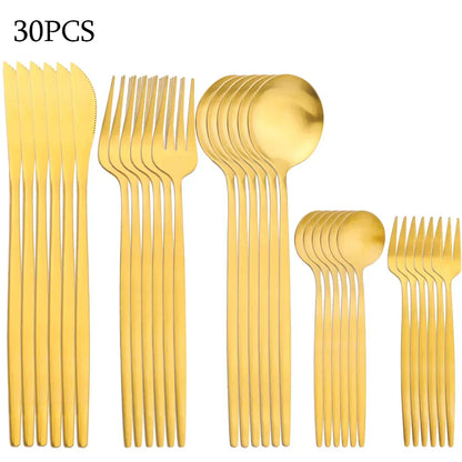 30-Piece Cutlery Set - Elegant Dining Utensils Collection