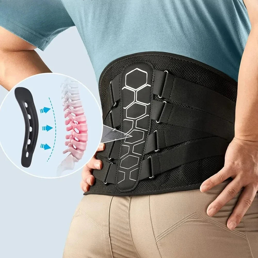 Adjustable Compression Back Brace for Lumbar Support | Breathable Belt for Lifting and Work