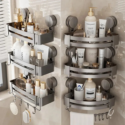 Suction Cup Bath Shelf for Drilling-Free Installation – AquaGrip Style