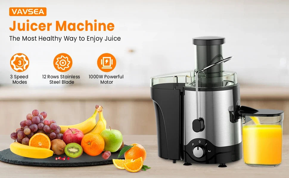 600W Centrifugal Juice Extractor with 3-Inch Feed Tube and Dual Speeds