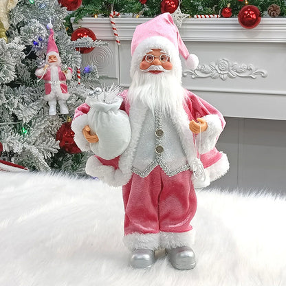 Christmas Figure MerryClaus | Santa Claus Sitting & Standing | 30 cm Decoration for Mantel, Table & Tree Ornaments