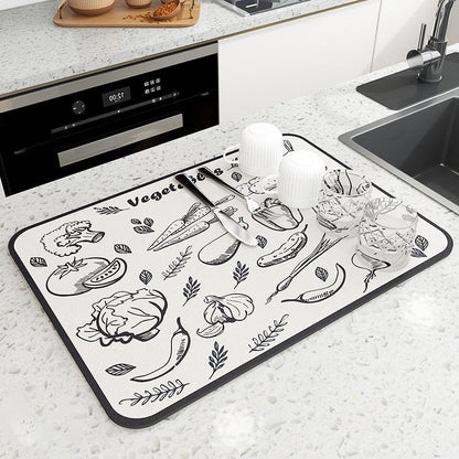 Absorbent Kitchen Mat for Drying Dishes – Safe and Functional