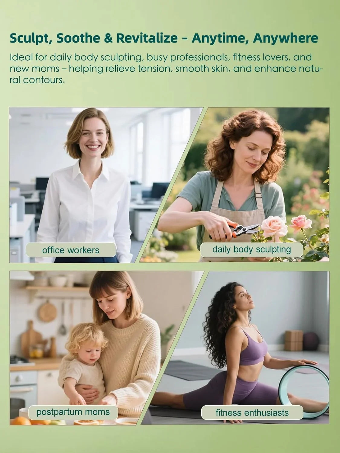 Wireless Body Massager for Arms, Legs, Waist, Belly, Thighs, and Back