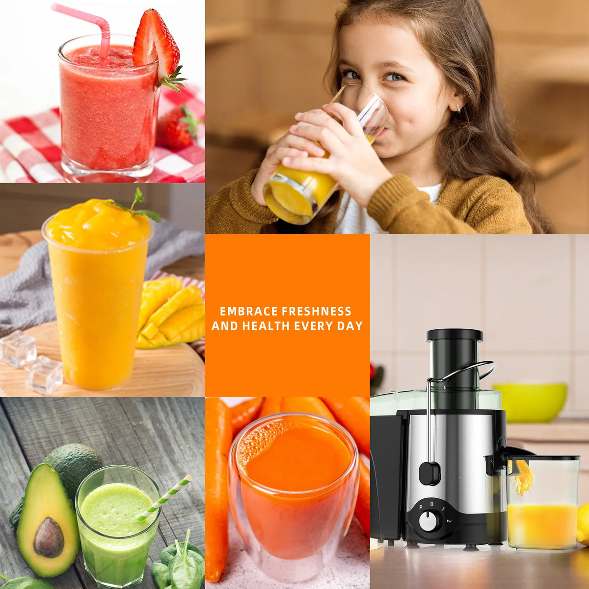 600W Centrifugal Juice Extractor with 3-Inch Feed Tube and Dual Speeds