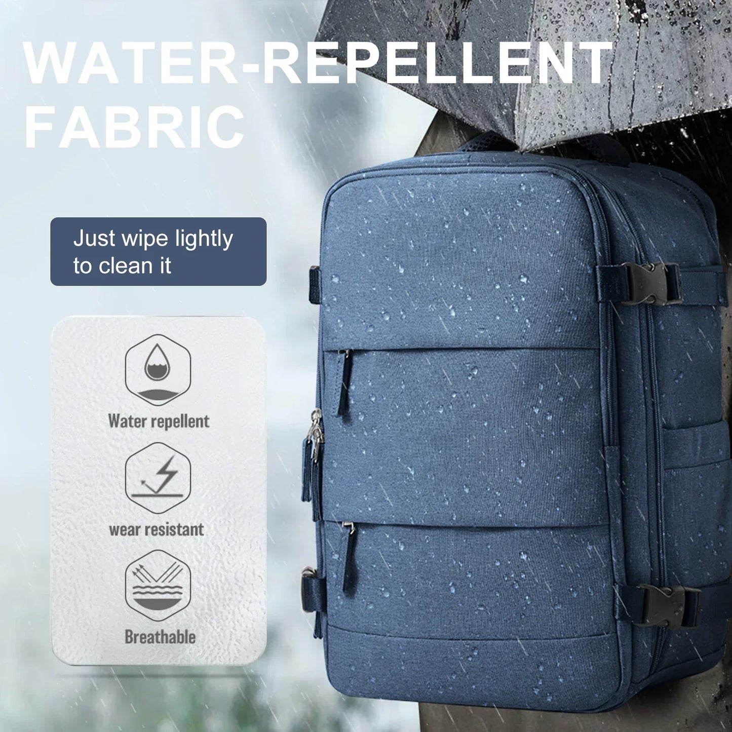 Waterproof Travel Backpack with 15.6" Laptop Compartment - Wet-Dry Separation