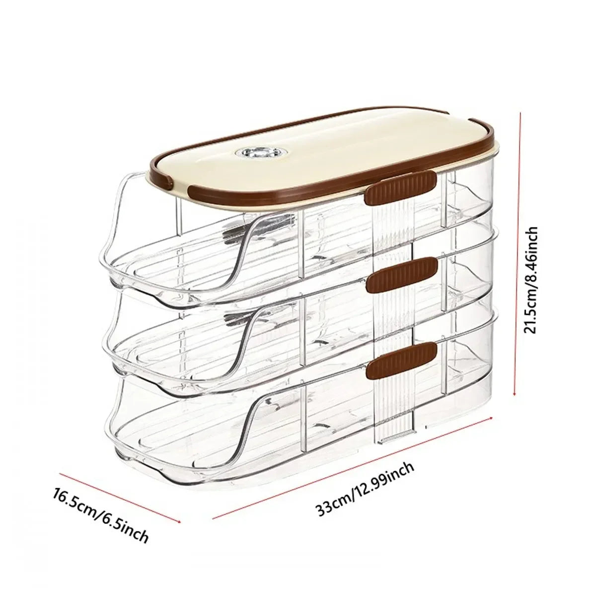 Rolling Refrigerator Egg Holder | Stackable Transparent Storage Box with Lid