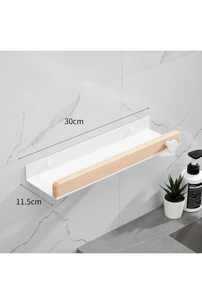 Wooden Wall Shelf with Accent Design